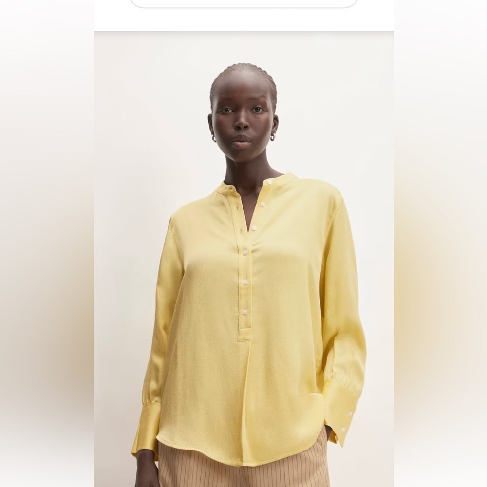 Everlane The Hammered Satin Popover Shirt size 4 NWT